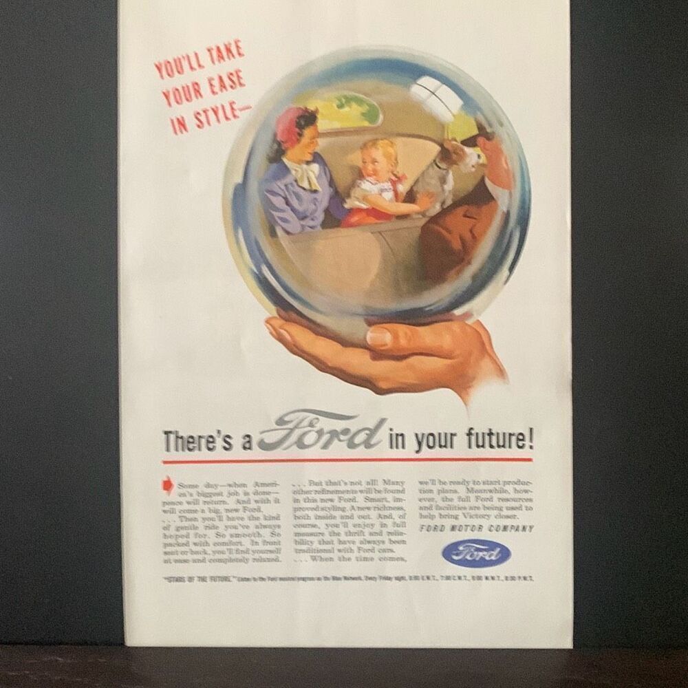 Vintage 1945 Ford You’ll Take Your Ease in Style Ad Advertisement